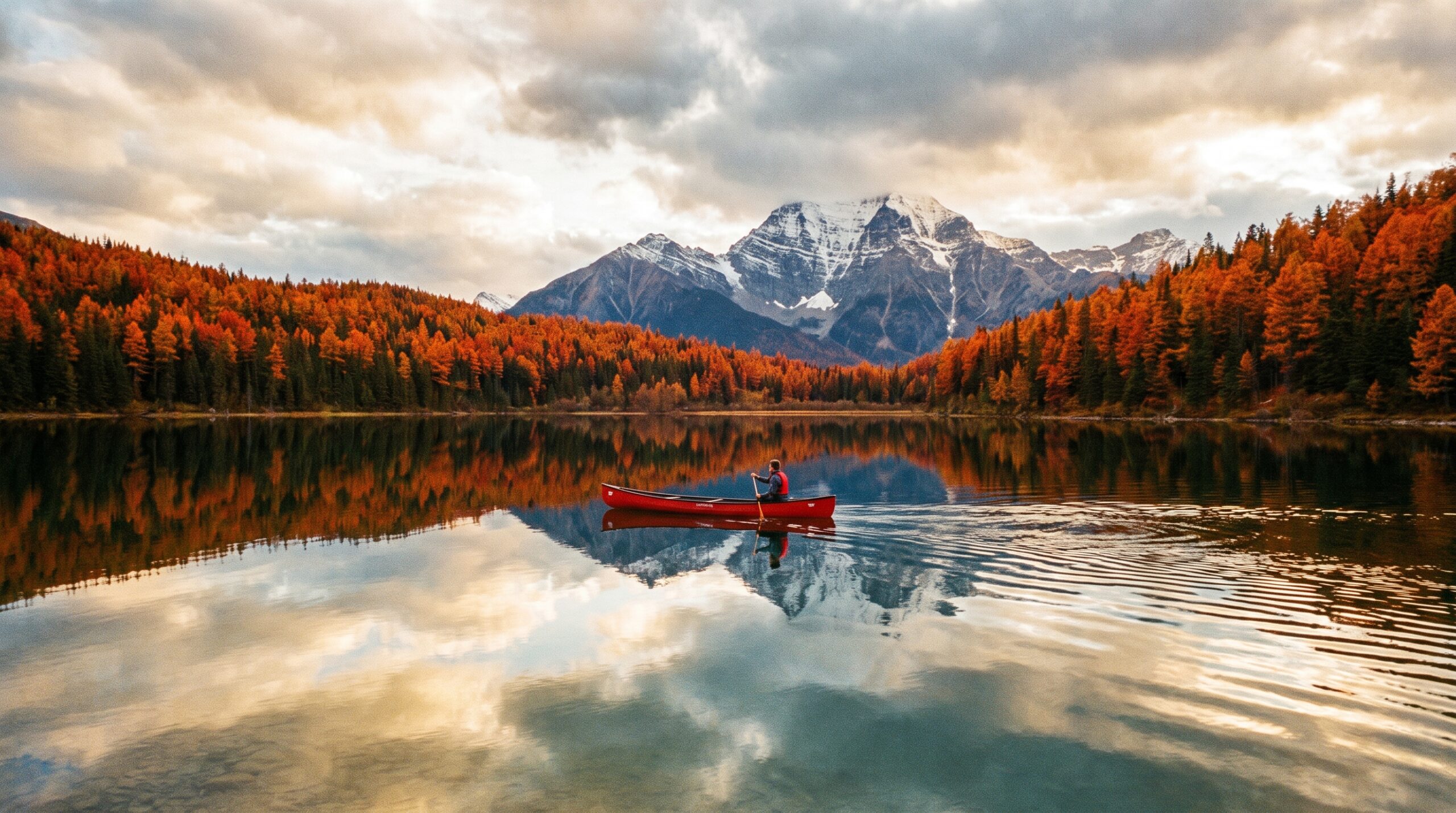 Autumn Mirror Lake Desktop Wallpaper